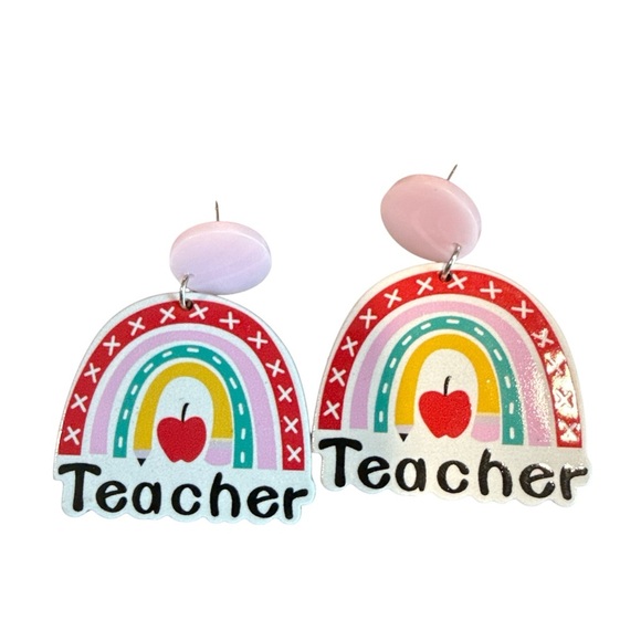 3/$20 Colorful Teacher Earrings - Picture 1 of 7